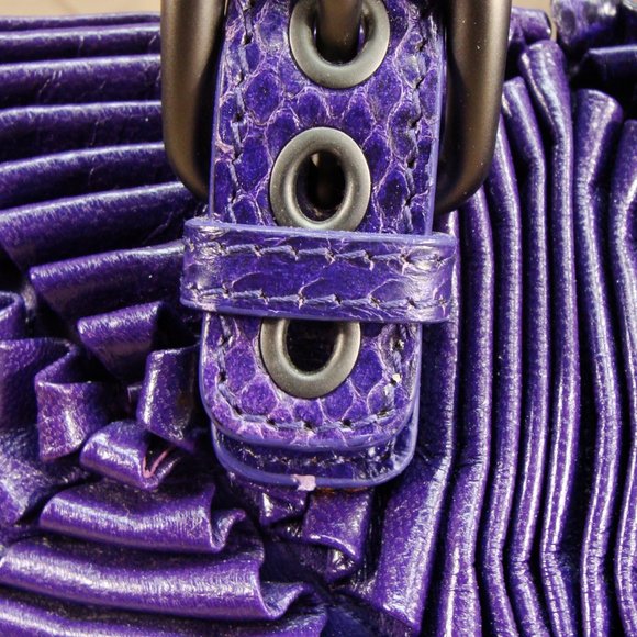 BOTTEGA VENETA 925 SILVER PLAQUE LE 144/150 PURPLE VORAZIONE FATTA TOTE BAG - Picture 14 of 16